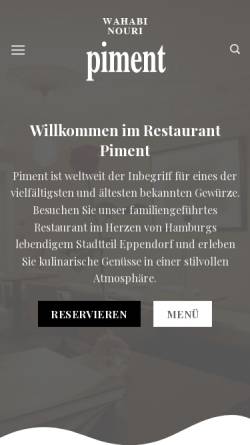 Vorschau der mobilen Webseite www.restaurant-piment.de, Piment