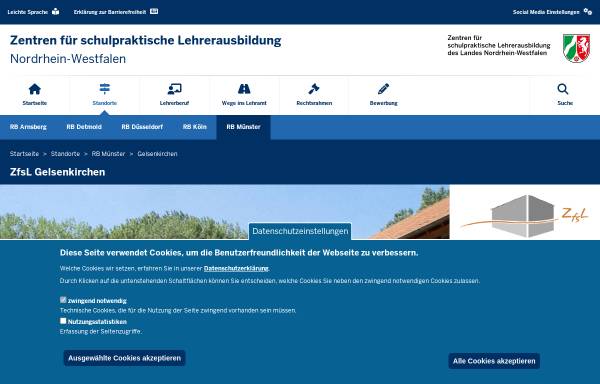 Vorschau von www.zfsl-gelsenkirchen.nrw.de, Zentrum für schulpraktische Lehrerausbildung Gelsenkirchen