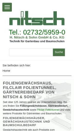 Vorschau der mobilen Webseite www.nitsch-gartenbautechnik.de, H. Nitsch & Sohn GmbH & Co. KG