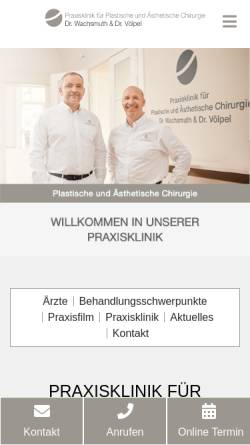 Vorschau der mobilen Webseite www.wachsmuth-voelpel.de, Praxisklinik für Plastische und Ästhetische Chirurgie Dr. Wachsmuth & Völpel