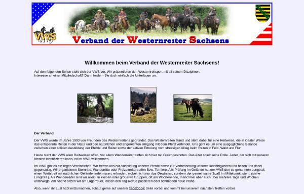 Vorschau von www.vws-westernreiten.de, Verband der Westernreiter Sachsens e.V.