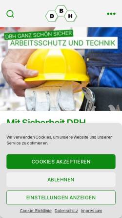 Vorschau der mobilen Webseite www.dbh-germany.de, DBH Linden Korte GmbH