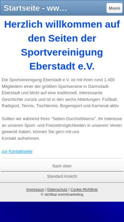 Vorschau der mobilen Webseite sveberstadt.de, SVE Tischtennis