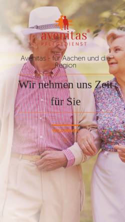 Vorschau der mobilen Webseite avenitas.de, Avenitas - Pflegedienst Aachen - Jutta Gindorff