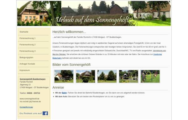 Vorschau von www.sonnengehoeft.de, Ferienwohnungen Familie Rocholl