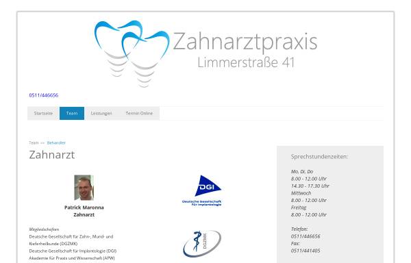 Vorschau von www.zahnarzt-hannover-linden.de, Dr. Michael Stegmann