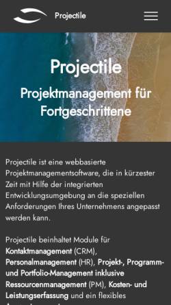 Vorschau der mobilen Webseite www.infodesire.com, Projectile - Integrierte Gesamtlösung für Dienstleister