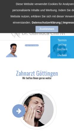 Vorschau der mobilen Webseite zahnarzt-chirivi-goettingen.de, Chirivi, Dr. med. dent. Gianluca