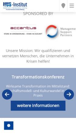 Vorschau der mobilen Webseite www.ifus-institut.de, Institut für Unternehmenssanierung und -entwicklung