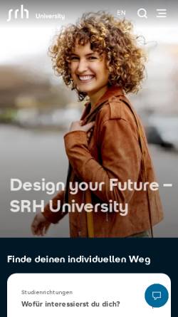Vorschau der mobilen Webseite www.hochschule-heidelberg.de, SRH Hochschule Heidelberg