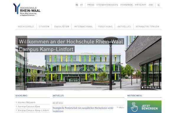 Vorschau von www.hochschule-rhein-waal.de, Hochschule Rhein-Waal