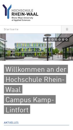 Vorschau der mobilen Webseite www.hochschule-rhein-waal.de, Hochschule Rhein-Waal