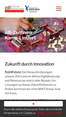 Vorschau der mobilen Webseite www.zdi-kamp-lintfort.de, ZDI-Zentrum Kamp-Lintfort