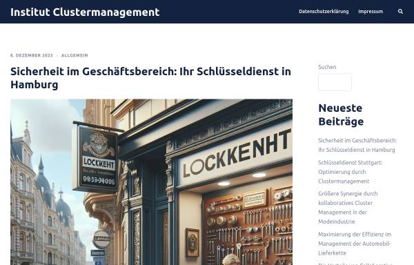 Vorschau von www.institut-clustermanagement.de, Forschungsinstitut für Regional- und Clustermanagement GmbH