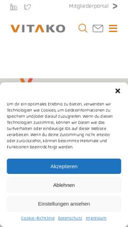Vorschau der mobilen Webseite www.vitako.de, Vitako - Bundes-Arbeitsgemeinschaft der Kommunalen IT-Dienstleister e.V