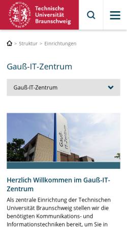 Vorschau der mobilen Webseite www.tu-braunschweig.de, Gauß-IT-Zentrum der TU Braunschweig