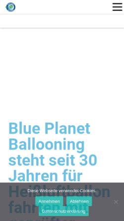 Vorschau der mobilen Webseite www.blueplanet-ballooning.de, Blue Planet Ballooning & Fireworks GmbH
