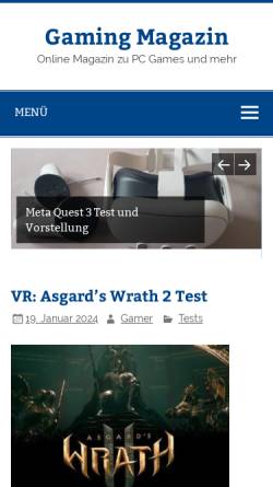 Vorschau der mobilen Webseite www.gaming-magazin.de, Gaming Magazin