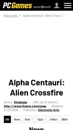 Vorschau der mobilen Webseite www.pcgames.de, PCGames.de: Alpha Centauri: Alien Crossfire (PC)