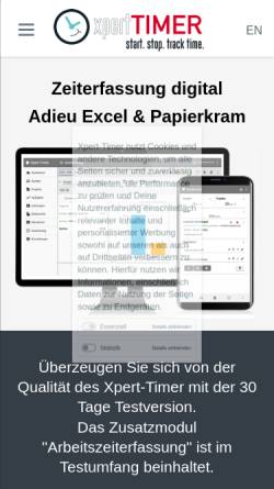 Vorschau der mobilen Webseite www.xperttimer.de, Xpert-Timer