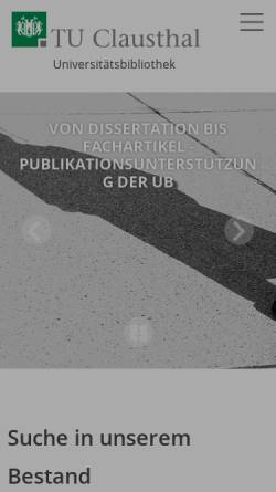 Vorschau der mobilen Webseite www.bibliothek.tu-clausthal.de, Universitätsbibliothek