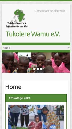 Vorschau der mobilen Webseite www.tukolere-wamu.de, Tukolere Wamu e.V.