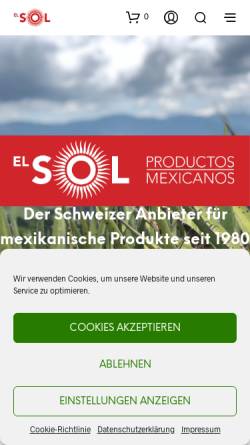 Vorschau der mobilen Webseite www.elsol.ch, El Sol, Spreiter Imports AG