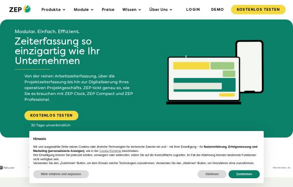 Vorschau von www.zep.de, ZEP, provantis IT Solutions OHG