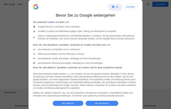 Vorschau von google.de, Google