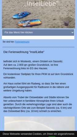 Vorschau der mobilen Webseite www.ruegen-wostevitz.de, Ferienwohnung Kagelmacher-Fritz