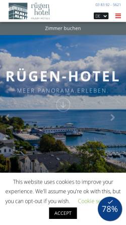 Vorschau der mobilen Webseite www.ruegen-hotel.de, Rügenhotel