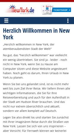 Vorschau der mobilen Webseite www.newyork.de, New York City - Offizielle deutsche Website