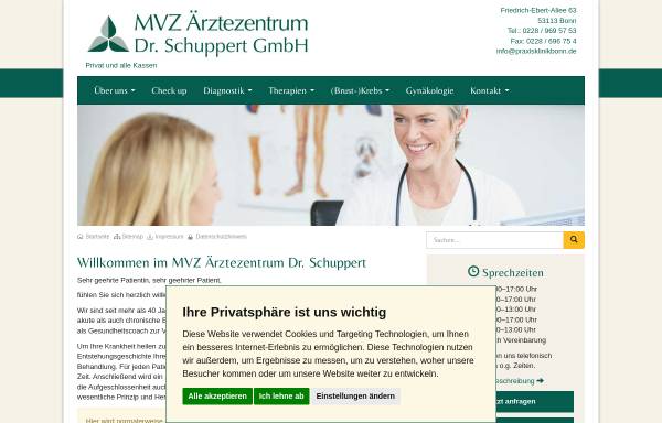 Vorschau von www.praxisklinikbonn.de, Praxisklinik Dr. Schuppert