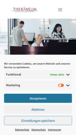 Vorschau der mobilen Webseite www.theraneum.de, Theraneum GmbH