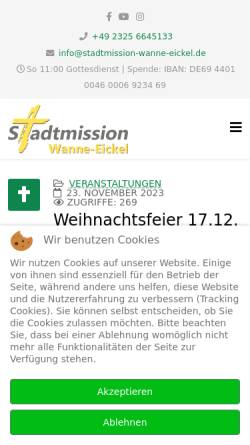 Vorschau der mobilen Webseite www.stadtmission-wanne-eickel.de, Stadtmission Wanne-Eickel