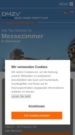 Vorschau der mobilen Webseite www.deutsche-messezimmervermittlung.de, Deutsche Messezimmervermittlung Ltd.