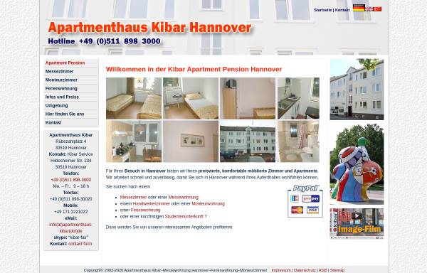 Vorschau von www.apartmenthaus-kibar.de, Kibar Messezimmerservice - Inh. Mehmet Kibar