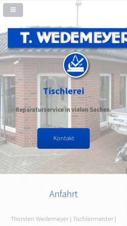Vorschau der mobilen Webseite www.wedemeyer-tischlerei.de, Thorsten Wedemeyer