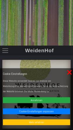 Vorschau der mobilen Webseite www.weidenhof.de, Weidenhof