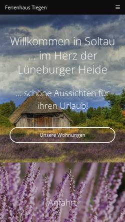 Vorschau der mobilen Webseite www.ferienhaus-tiegen.de, Ferienwohnungen Brautlecht-Schmidt