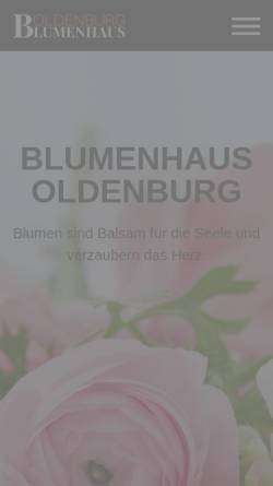 Vorschau der mobilen Webseite www.blumenhaus-oldenburg.de, Blumenhaus, Gerhard Oldenburg