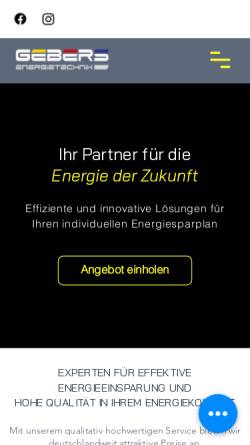 Vorschau der mobilen Webseite gebers-energietechnik.de, Gebers Energie- und Gebäudetechnik, Wolfgang Gebers