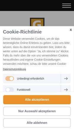 Vorschau der mobilen Webseite www.gebers-kuechen.de, Gebers-Küchen