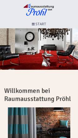 Vorschau der mobilen Webseite www.raumausstattung-proehl.de, Raumausstattung, H. Pröhl