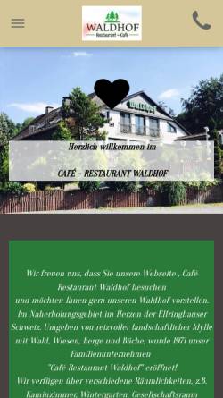 Vorschau der mobilen Webseite www.waldhof-hattingen.de, Café-Restaurant Waldhof