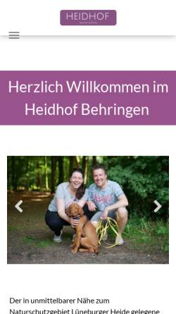 Vorschau der mobilen Webseite www.heidhof-ferienwohnungen.de, Heidhof Ferienwohnungen