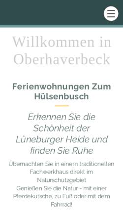 Vorschau der mobilen Webseite www.zum-huelsenbusch.de, Pension zum Hülsenbusch