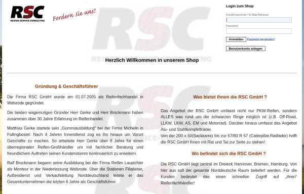 Vorschau von www.rsc-info.de, Reifengroßhandel RSC GmbH
