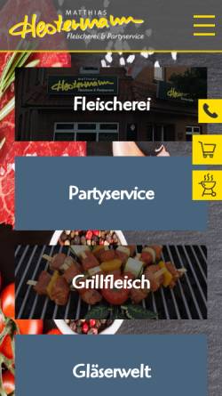 Vorschau der mobilen Webseite fleischerei-hestermann.de, Fleischerei und Partyservice Matthias Hestermann