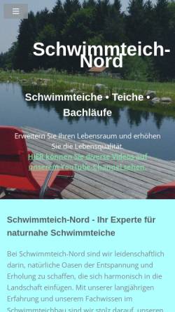 Vorschau der mobilen Webseite www.schwimmteichnord.de, Schwimmteich Nord, Frank Scheiger